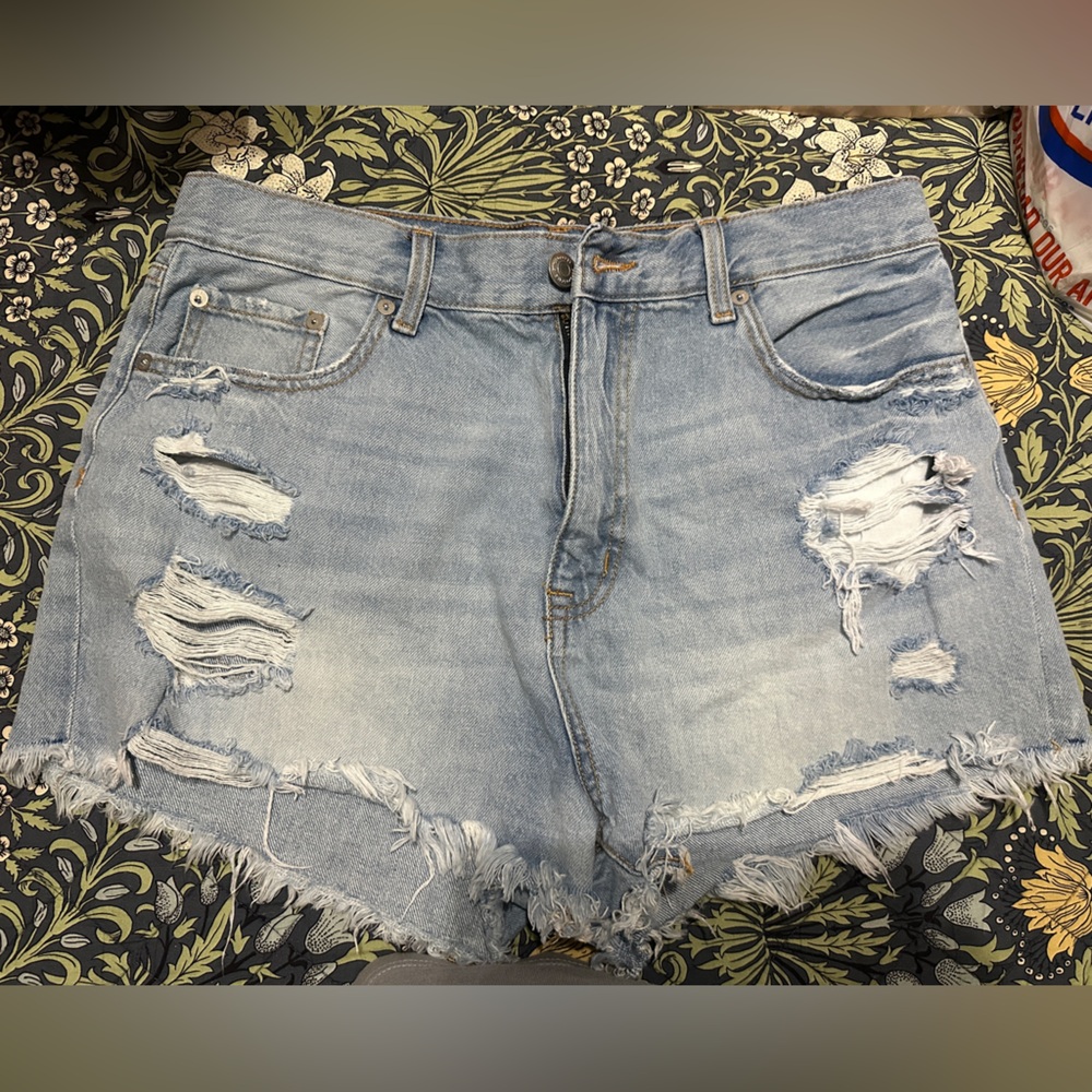 Aeropostale Light Blue High Rise Denim Shorts